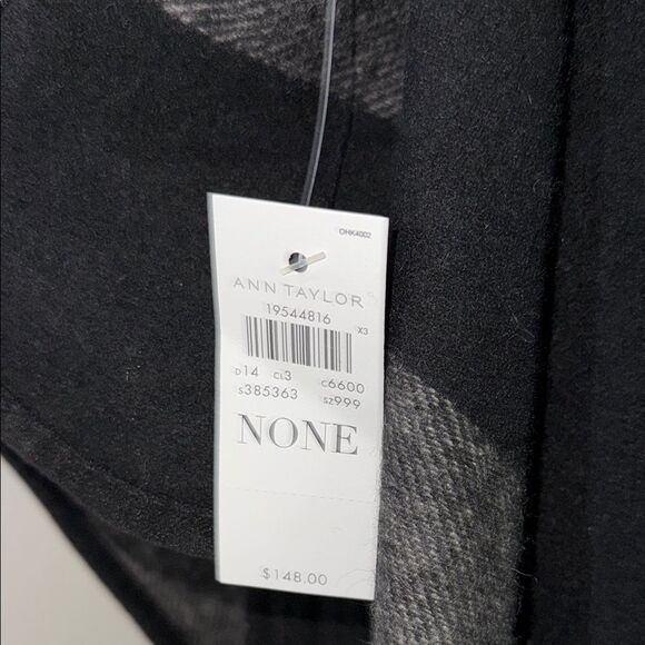 Ann Taylor Black Poncho Shrug Sweater with Asymmetrical Drape - Picture 3 of 11